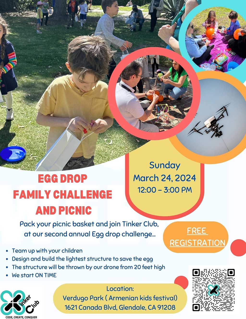 Tinker Club’s annual  Egg Drop Challenge at Tsakhkazard Kids Festival